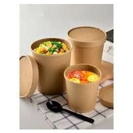 vuist bekken Arrangement Deksels voor bruine kartonnen food bowls | Ecologische verpakking |  Variapack