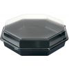 Duni cateringschaal PS OCTAVIEW zwart/transp 305x305x80mm afscheurbaar scharnierdeksel - A0863/80