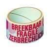 Bande adhésive PP impression breekbaar/fragile - blanc/rouge - 50mmx66m 28m