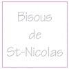 Etiket vierkant 30x30mm wit + opdruk zilver BISOUS DE ST-NICOLAS - EV3SN