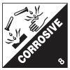 Etiquettes de symbolisation 'Corrosive 8' 1000 pièces par rouleau - 10 cm x 10 c
