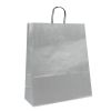 Sac portable Poignées torsadées noir KRAFT vergé 100gr/m² ARGENT 32+14x42cm