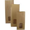 Papieren blokbodemzakjes met PE venster 30µ 80gr/m² - bruin gelijnde kraft - 105+65x270mm
