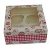 Boîtes cupcakes en carton avec fenêtre pour 4 cupcakes - print cupcakes - 170x170x80mm