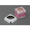 Kartonnen cupcakedoos met venster voor 1 cupcakes - cupcakes print - 90x90x80mm