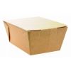 Kartonnen take away box met scharnierdeksel - kraft bruin - SMALL 125x80x60mm 600ml