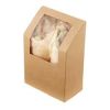 Wrap box en carton avec couvercle à charnière + fenêtre - kraft - 90x50x130mm