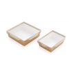 Combi Salad box karton kraft/wit 145x95x45mm 400ml + PET deksel C&C BY NATURE