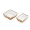 Combi Salad box carton kraft/blanc 145x95x45mm 400ml + couvercle PET C&C BY NATURE
