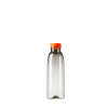 Bouteille en PET transparent  66x204mm 500ml + bouchon orange 38mm