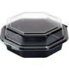 Duni cateringschaal PET OCTAVIEW zwart/transp 150x150x70mm afscheurb scharnier