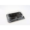 PET combi presenteerschotel + trans. deksel ULTIMATE - zwart - 240x170x70mm