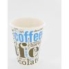 Kartonnen warme drankbeker - print CAFE licht blauw/bruin - 90x111mm 360ml