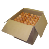 Kartonnen doos met handvaten, enkele C golf en plooirichting A bedrukt 120 - bruin - 530x314x138mm