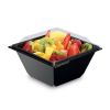 Combi emballage salade RPET TAKIPACK noir 114x114x55mm 370ml + couvercle transp