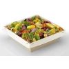 Combi Salad box carton LUXIFOOD kraft/blanc 160x160x74mm 900ml + couvercle RPET