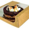 Boîte pâtissière en carton avec fenêtre PP - naturel - 190x100x100mm