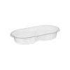 Ravier scellable ovale en RPET ELITE - transparent - ø219x126x35mm 2cav hamburger