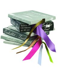 11000039 - Zijden lint effen  - wit (509) - 15mm x 100m