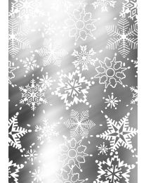 Papier-cadeau cristaux de neige argent 50cmx100m