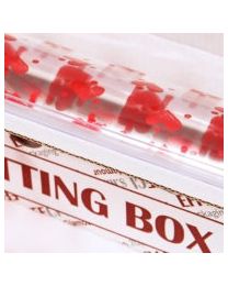Easy cutting box met transparante folie hartjes rood 60cm x 50m