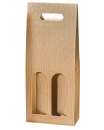 17020012 - Kartonnen flesverpakking met venster voor 2 flessen (0,75cl of 1l) Natura- 183x90x445mm