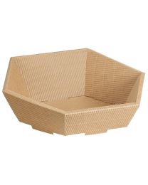 17300032 - Panier cadeau en carton hexagonal ondulé natura - aspect bois - GRAND  465x90x155 ø415mm