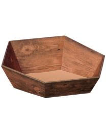17300090 - Kartonnen geschenkmand zeshoekig uit natuurlijke golfkarton vintage - KLEIN 290x60x105mm ø270mm