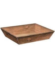 17300108 - Kartonnen geschenkmand plat vierhoekig - Vintage - Klein 190x160x52mm
