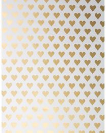 Wit geschenkpapier Gouden hart Varia - 70cmx250m