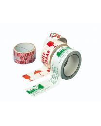 21200007 - Kleefband PVC -48mmx66m- wit - rood 'glas+breekbaar 3 talen' - TA4005