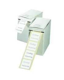 25000050 - Etiket met opdruk zilver PLAISIR D'OFFRIR - wit - 3x3cm
