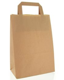 30000042 - Papieren draagtas met platte handgrepen 70gr/m² - bruin kraft - 220+100x280mm