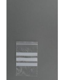 32200029 - Sachets Gripseal TRANSPARENT LDPE 50my 100x150mm avec 3 bandes d'écriture blanch
