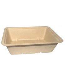 Bagasse schaal A7 - naturel - 92x122x36mm