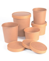 61600049 - Kartonnen pot - bruin kraft - ø99x60mm 240ml