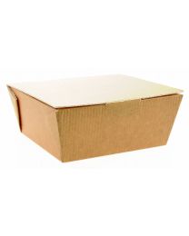 61640069 - Food box karton kraft 125x125x60mm scharnierdeksel zonder venster 800ml