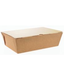 61640070 - Food box karton kraft 185x125x60mm scharnierdeksel zonder venster 1000ml