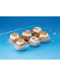 62000051 - RPET patisseriedoos met scharnierdeksel hermetisch afgesloten TRAITIPACK X11H100 - transparant - INT 230x140x100mm