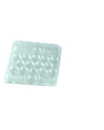 62010143 - RPET patisseriedoos met scharnierdeksel ventilerend PATIPACK B24PF - transparant - INT 16x(ø40) + 4x(85x45x50mm)