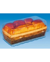 62010231 - RPET patisseriedoos met scharnierdeksel ventilerend PATIPACK 12BP80 - transparant - INT 265x165x80mm