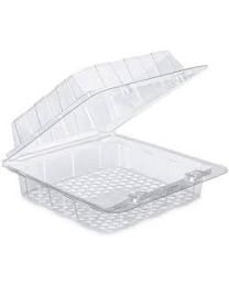 62010236 - RPET patisseriedoos met scharnierdeksel ventilerend PATIPACK 1,5BP80 - transparant - INT 190x190x80mm