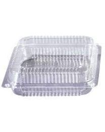 RPET patisseriedoos met scharnierdeksel ventilerend - transparant - 217x213x67mm