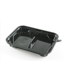 RPET patisseriebodem 2 compartimenten ACTIPACK 1410DXN31AL2 - zwart - INT 2x(140x40x22mm)