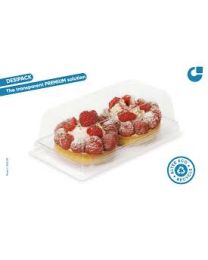 RPET patisseriedeksel ventilerend DESIPACK DS2210H45 - transparant - INT 220x100x45mm
