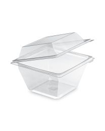 Emballage salade en PET avec couvercle à charnière sécable FRESHIPACK FR1000 - transparent - 155x155x112mm 1000ml