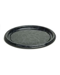 73000070 - PET presenteerschotel - zwart marmer - ø400mm