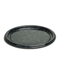 73000070 - Presenteerschotel PET rond zwart marmer 400mm - S816