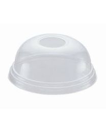 RPET dome deksel met opening - transparant - ø 94,8x40mm