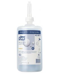 85100013 - Tork Premium Soap Liquid Body&Hair 1l - S1 - blauw - TORK420601